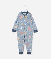 Pijama Jumper Infantil em Plush com Estamp Foguetes - Tam 1 a 6 Anos - 1