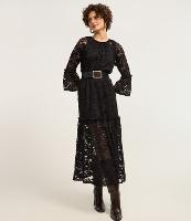 Vestido Boho Reto em Renda com Detalhes Transparentes - 1