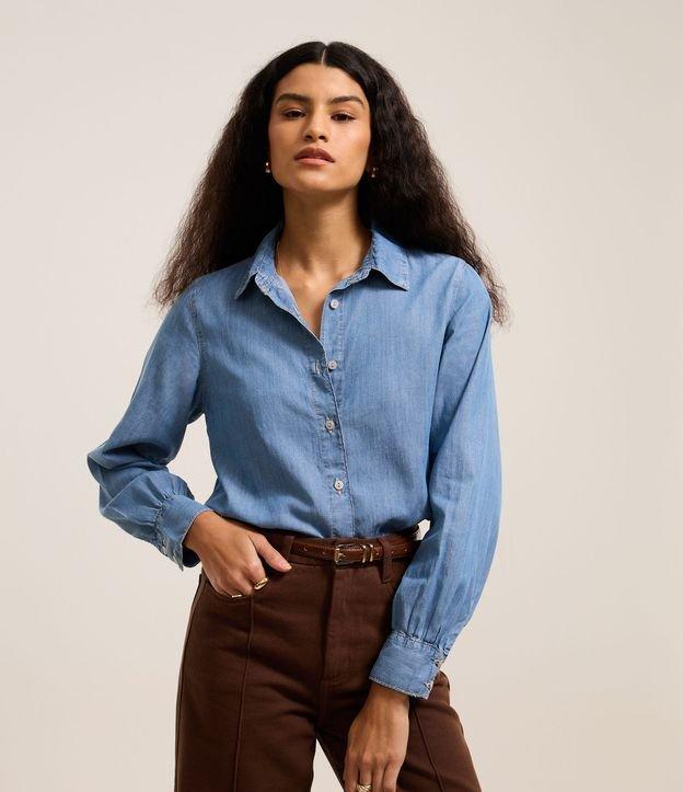 Camisa Jeans Liocel com Franzidos nos Punhos - 2