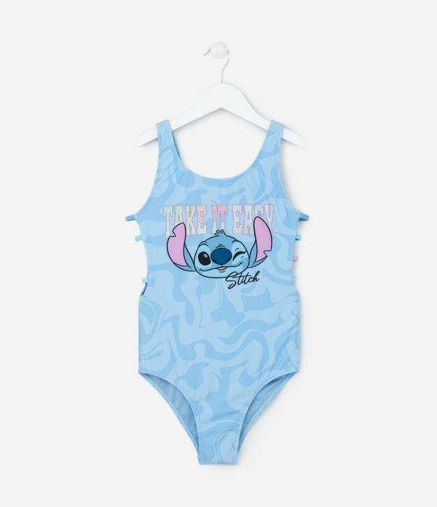 Maiô Infantil com Proteção UV e Estampa Stitch - Tam  4 a 12 Anos - 1