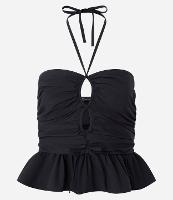 Blusa Frente Única em Tricoline com Vazado e Franzidos - 1