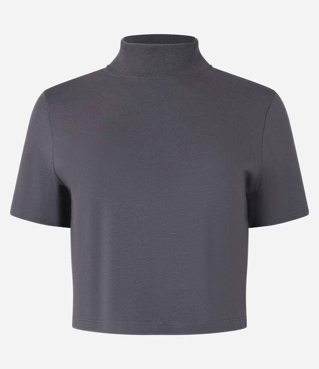 Blusa T-Shirt Cropped em Algodão com Gola Altinha - 1