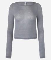 Blusa em Ribana com Decote Redondo e Manga Longa - 1