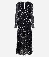 Vestido Evasê Longo em Chiffon com Bordado de Florzinhas - 1