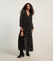 Vestido Evasê Longo em Chiffon com Bordado de Florzinhas - 2