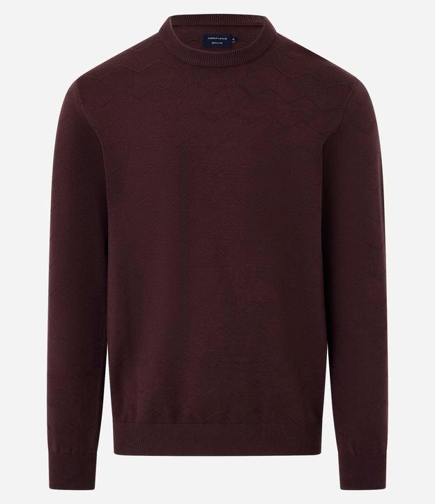 Suéter em Tricô com Textura Zig Zag - 1