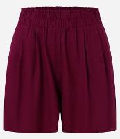 Short Runner em Viscose e Linho com Elástico no Cós e Bolsos - 1