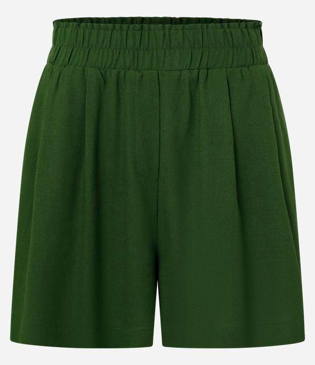 Short Runner em Viscose e Linho com Elástico no Cós e Bolsos - 1
