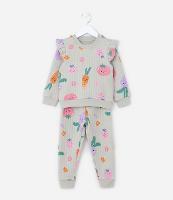 Conjunto Infantil em Matelasse com Estampa Legumes - Tam 1 a 5 Anos - 1