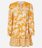 Vestido Manga Bufante em Viscose Twill com Estampa Topical - 1