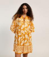 Vestido Manga Bufante em Viscose Twill com Estampa Topical - 2