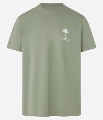 Camiseta Comfort em Algodão Peruano com Estampa de Coqueiros