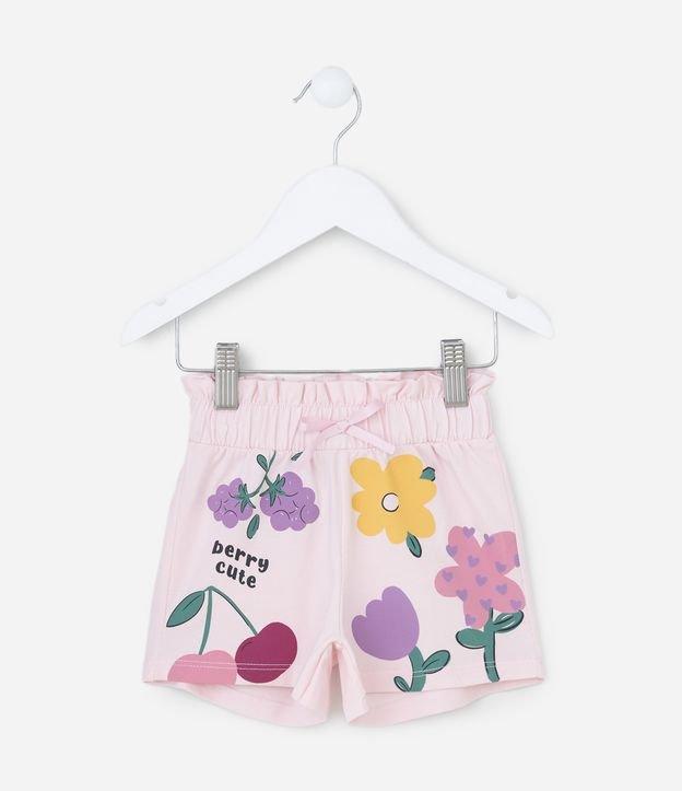 Short Clochard Infantil com Estampa Florzinhas - Tam 1 a 6 Anos - 1