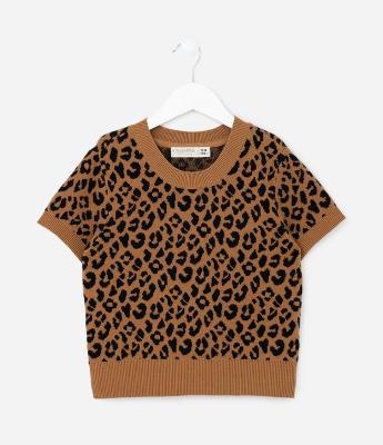 Blusa Infantil com Estampa Oncinha - Tam 5 a 14 Anos