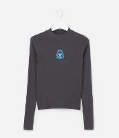 Camiseta Infantil Canelada com Bordado Stitch - Tam 5 a 14 Anos - 1