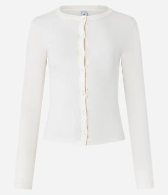 Cardigan em Ribana com Abotoamento Frontal