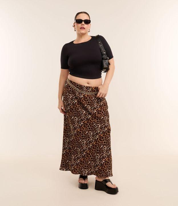 Saia Longa em Crepe com Animal Print Curve & Plus Size - 2