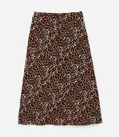 Saia Longa em Crepe com Animal Print Curve & Plus Size - 1