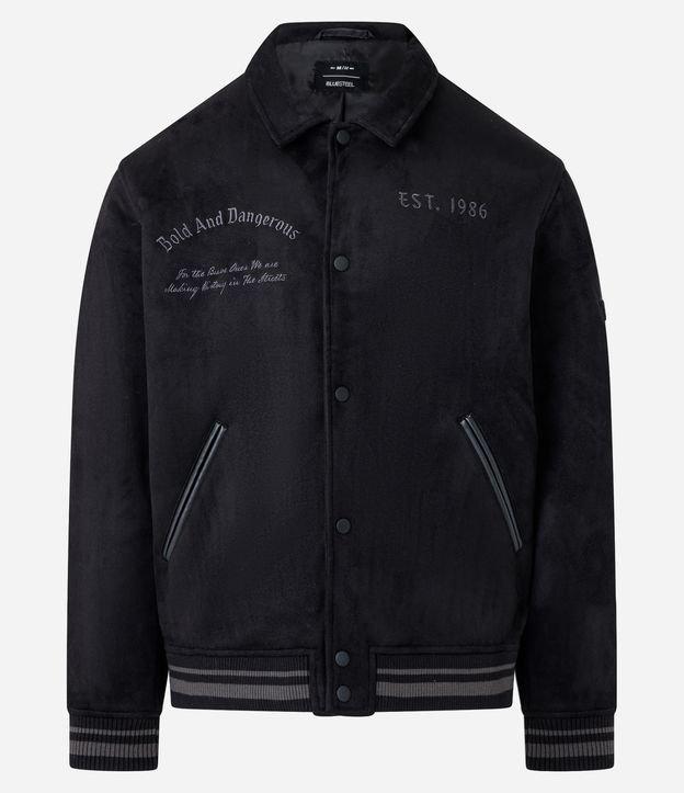 Jaqueta College com Estampa Bordada Lettering - 1