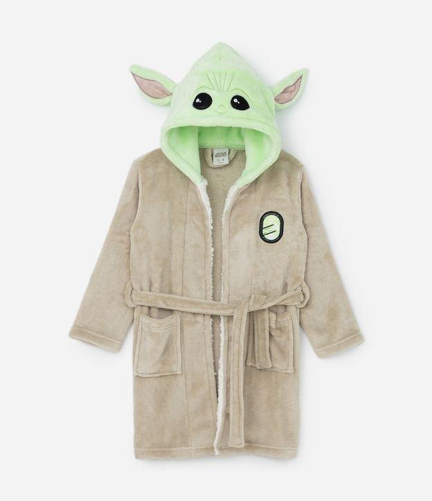Roupão Infantil em Fleece com Bordado Baby Yoda - Tam 3 a 16 Anos - 1