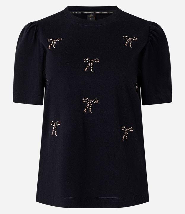 Blusa em Algodão com Laços Estampados de Onça - 1