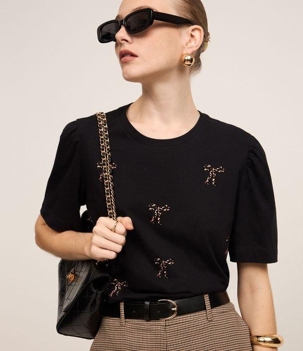 Blusa em Algodão com Laços Estampados de Onça - 3