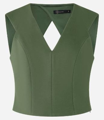 Blusa em Ponto Roma com Decote Transpassado nas Costas