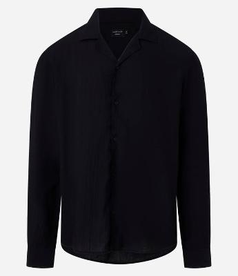 Camisa Comfort Acetinada com Efeito Amassado