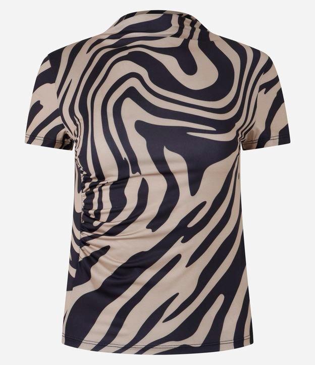 Blusa em Microfibra com Gola Alta e Estampa Zebra - 1