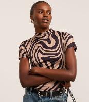 Blusa em Microfibra com Gola Alta e Estampa Zebra - 2