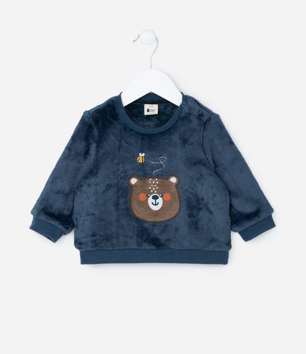 Casaco Infantil em Fleece com Bordado Urso - Tam 0 a 18 meses - 2