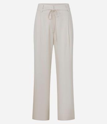 Calça Wide Leg Cintura Alta em Viscolinho com Cinto