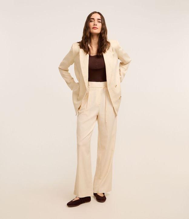 Calça Wide Leg Cintura Alta em Viscolinho com Cinto - 2