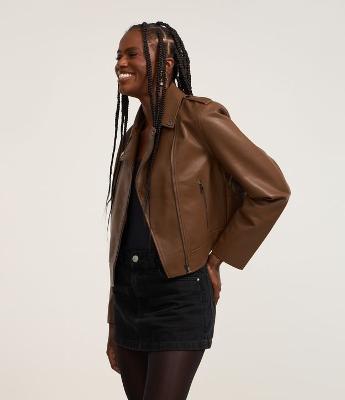 Jaqueta Biker Regular em PU com Zíper e Bolsos