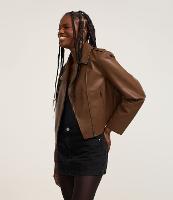 Jaqueta Biker Regular em PU com Zíper e Bolsos - 1