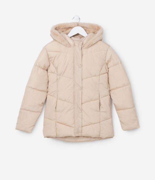 Jaqueta Infantil Pesada com Gomos e Capuz de Pelinhos - Tam 5 a 14 anos - 1