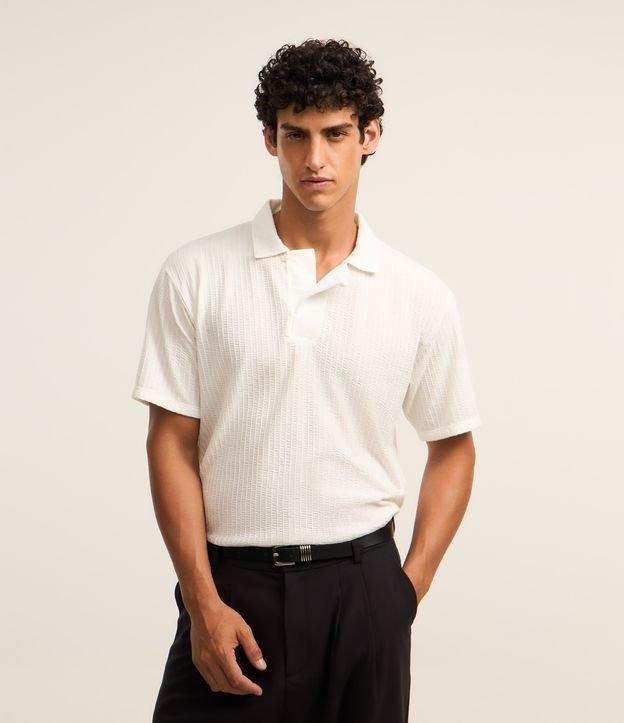 Camisa Polo Regular com Vista Oculta e Textura - 3