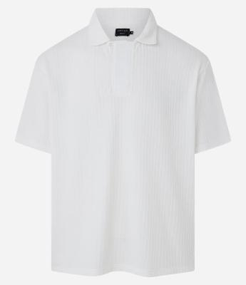 Camisa Polo Regular com Vista Oculta e Textura