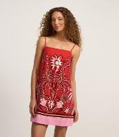 Vestido Curto em Viscose e Linho com Estampa de Folhagens - 2