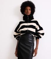 Cardigan em Tricô com Punho e Listras Largas - 3