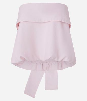 Blusa Balonê Alfaiatada com Amarração em Laço nas Costas