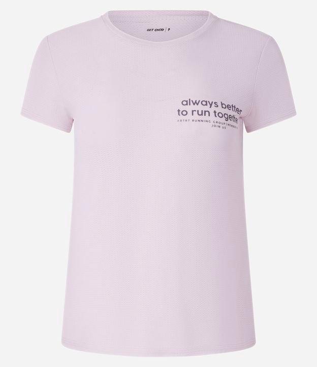 Camiseta Esportiva em Microfibra Texturizada com Estampa Run Together - 1