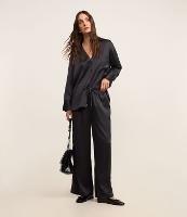 Calça Wide Leg Acetinada com Caimento Leve - 1