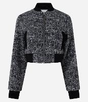 Jaqueta Bomber em Tweed com Detalhes em Ribana - 1