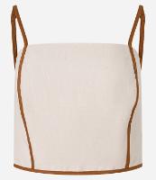 Blusa Cropped em Viscolinho com Lastex e Detalhe Contrastante - 1