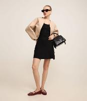 Vestido Curto em Tricô Canelado com Decote Quadrado - 2