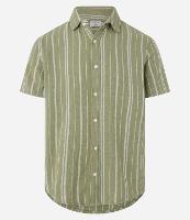 Camisa Regular com Textura e Listras - 1