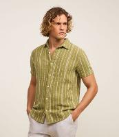 Camisa Regular com Textura e Listras - 2