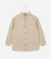 Camisa Overshirt Infantil em Sarja com Bolsos - Tam 5 a 14 Anos - 1
