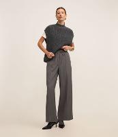 Calça Reta em Alfaiataria com Cós Elástico e Amarração - 1